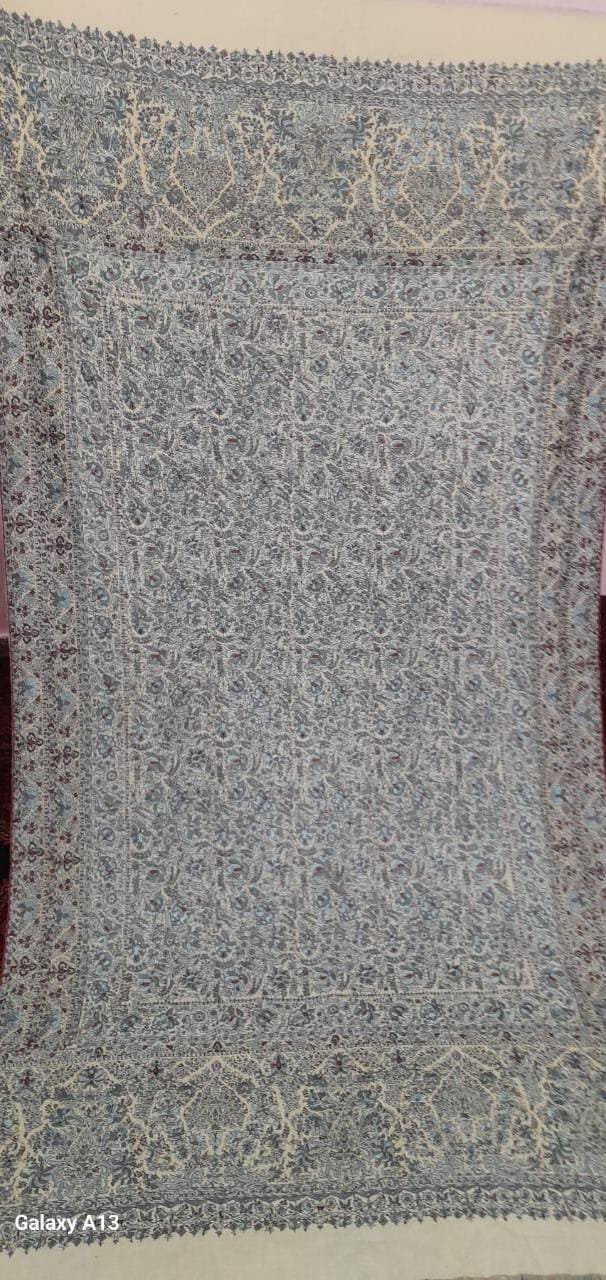 Pashmina resham embroidery jamawar needle work 