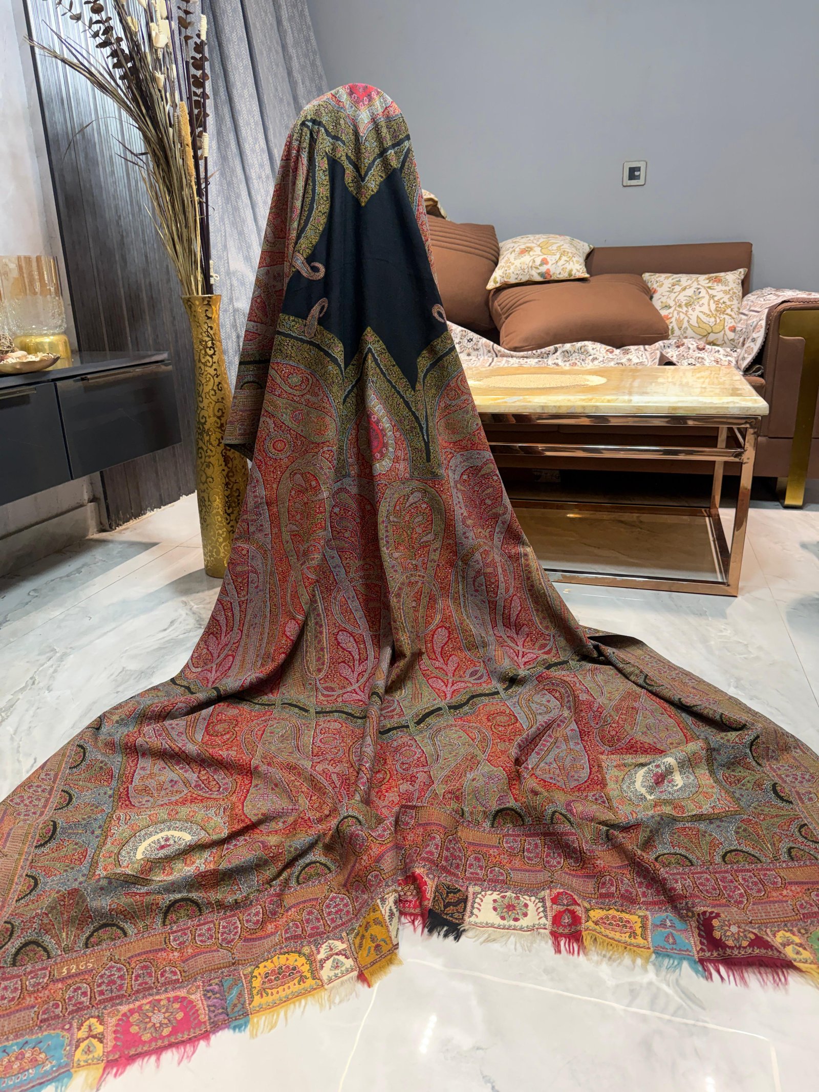 Antique Kani Jamawar shawl unique regal gents
