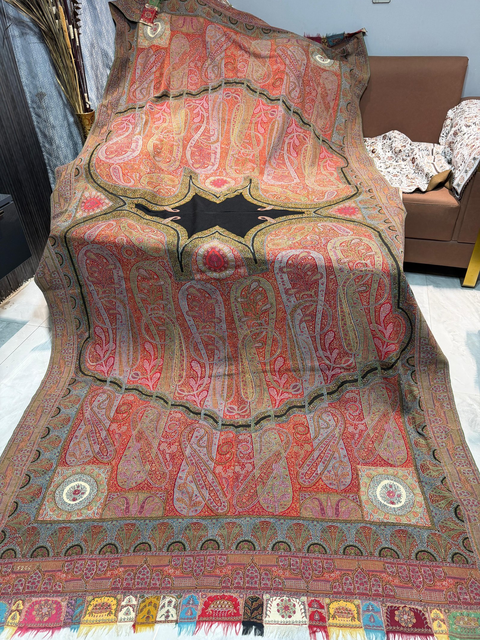 Antique Kani Jamawar shawl unique regal gents