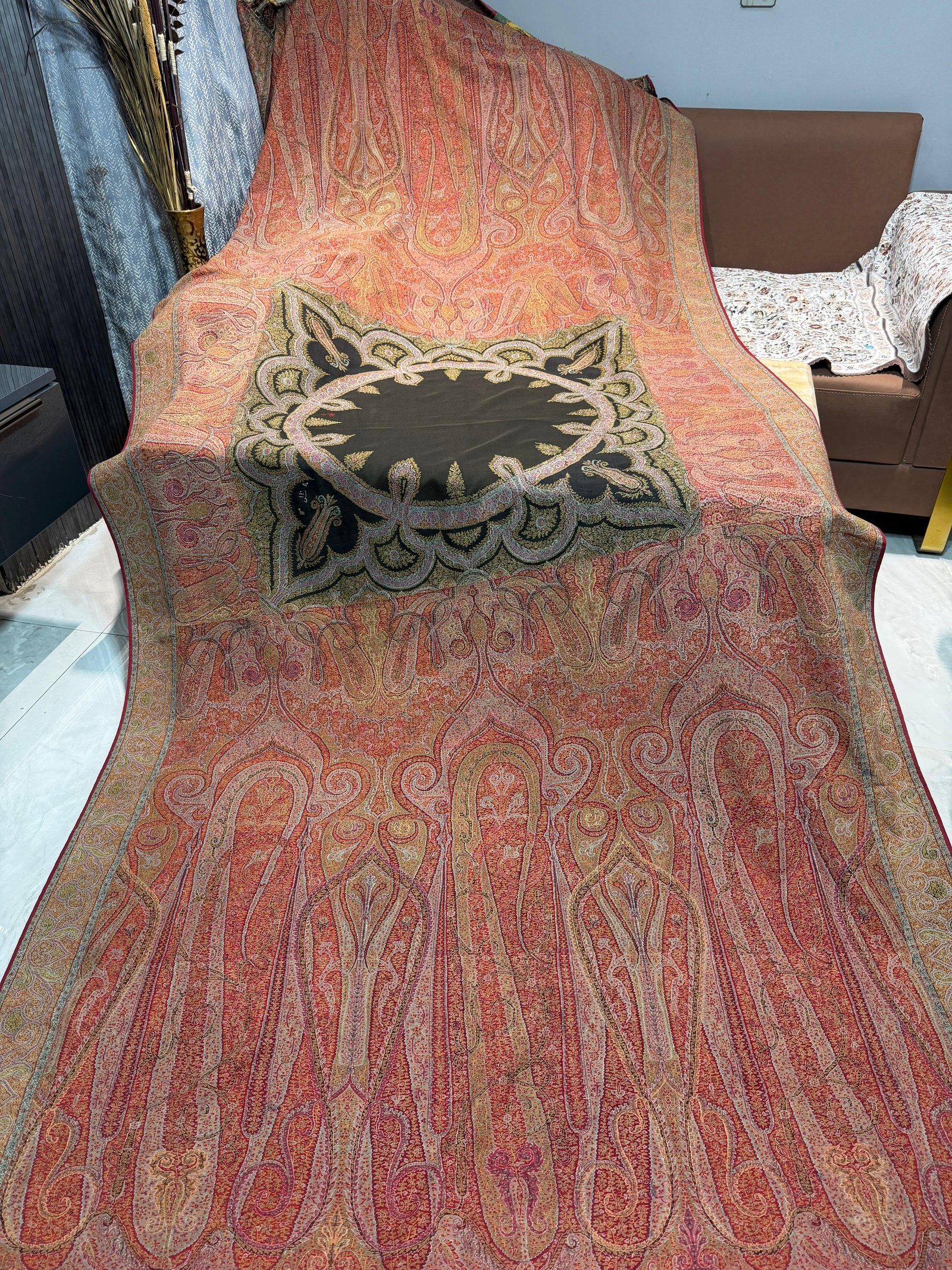 Antique Kani Jamawar shawl unique regal gents