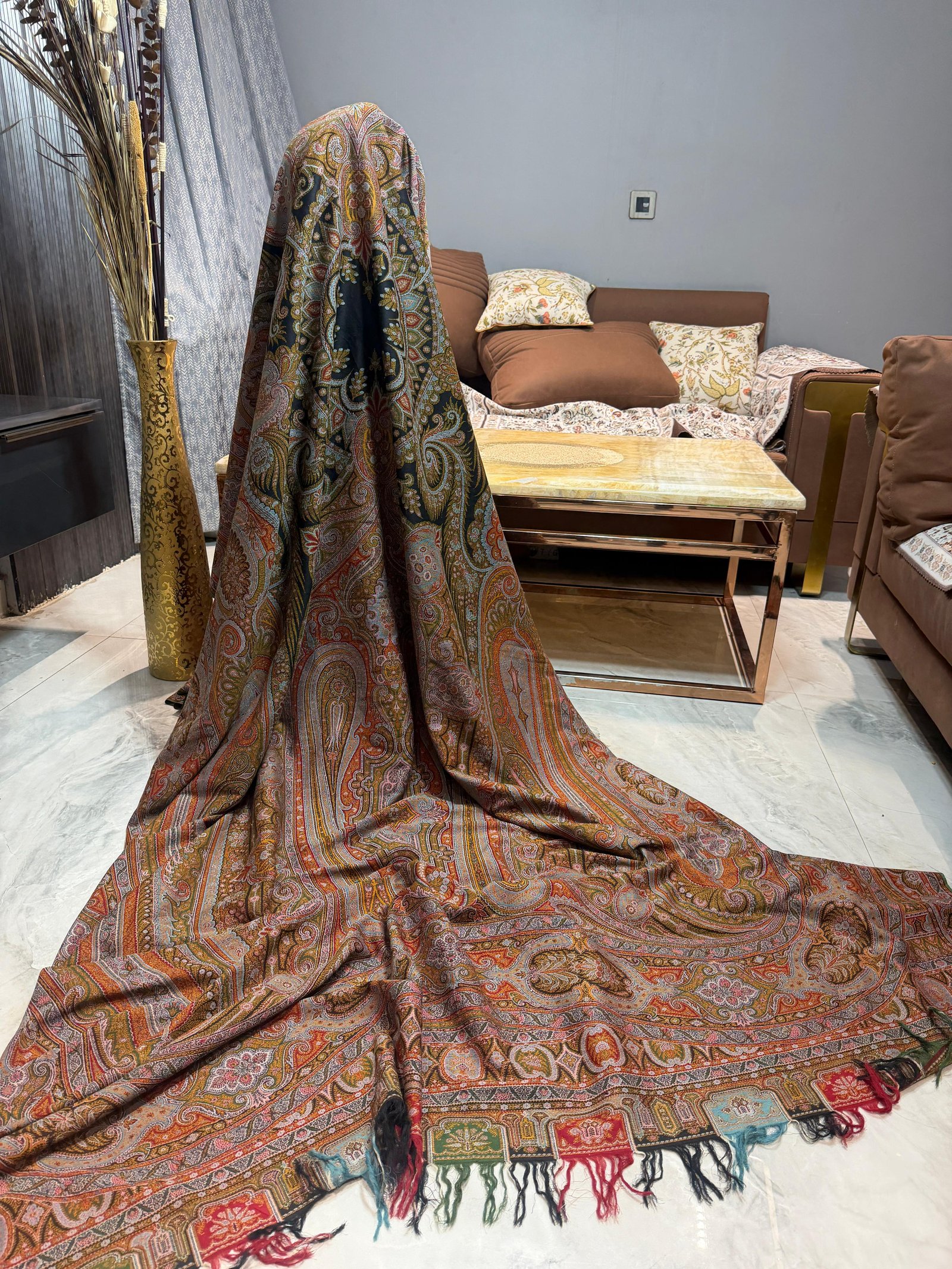 Paisley gents long shawl unique 