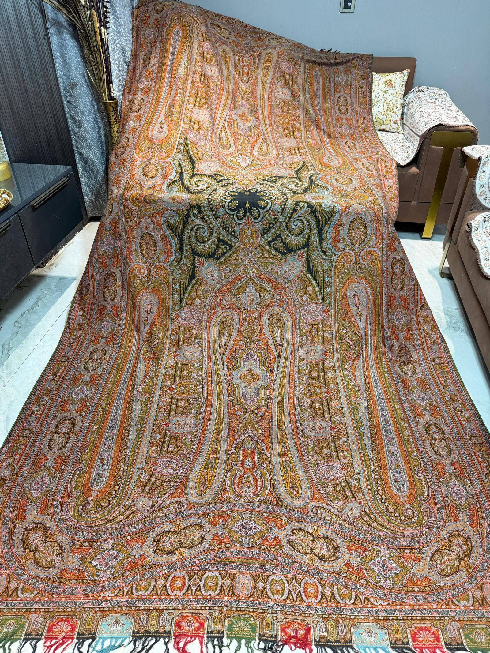 Paisley gents long shawl unique 