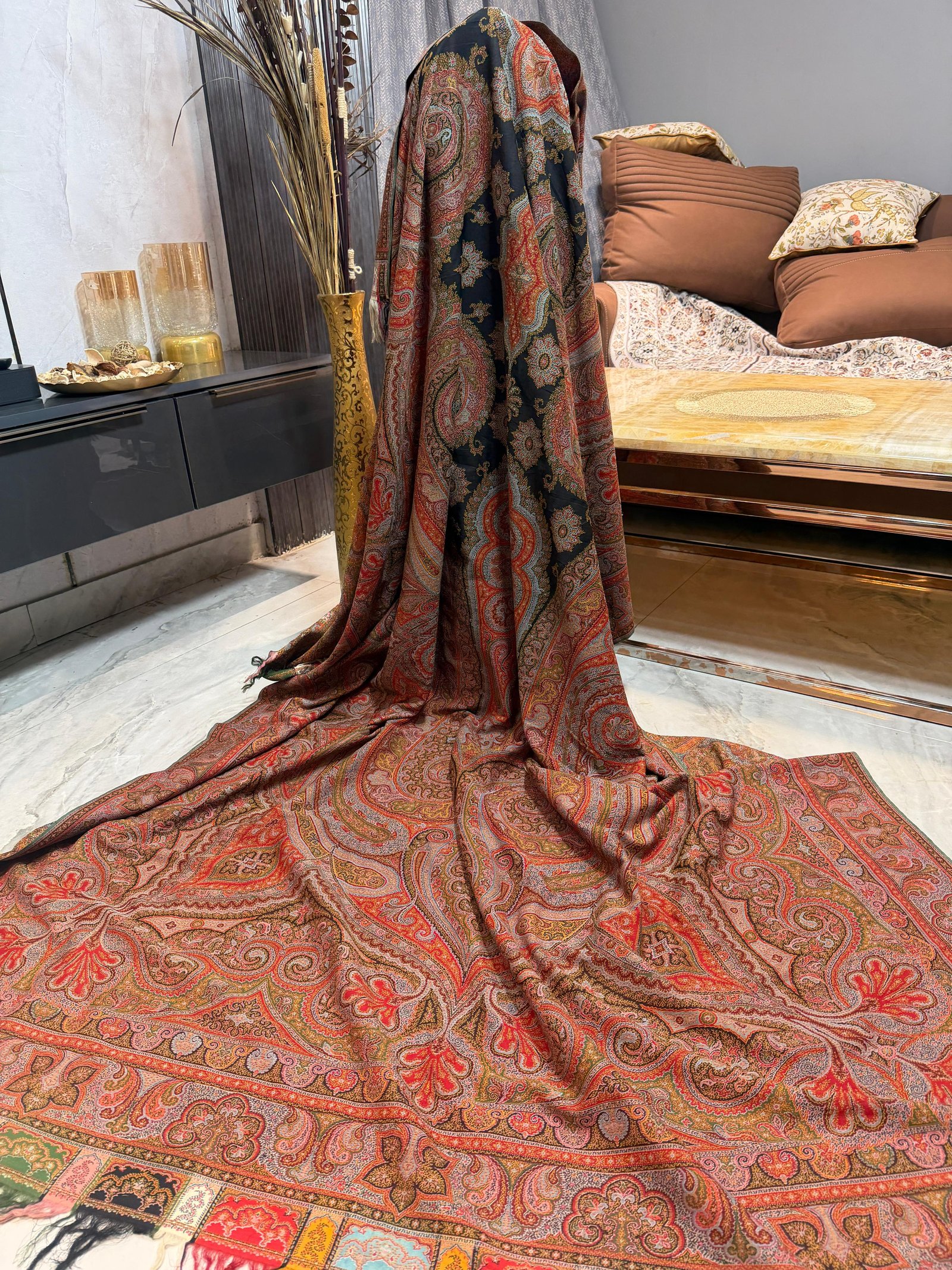 Paisley gents long shawl unique 