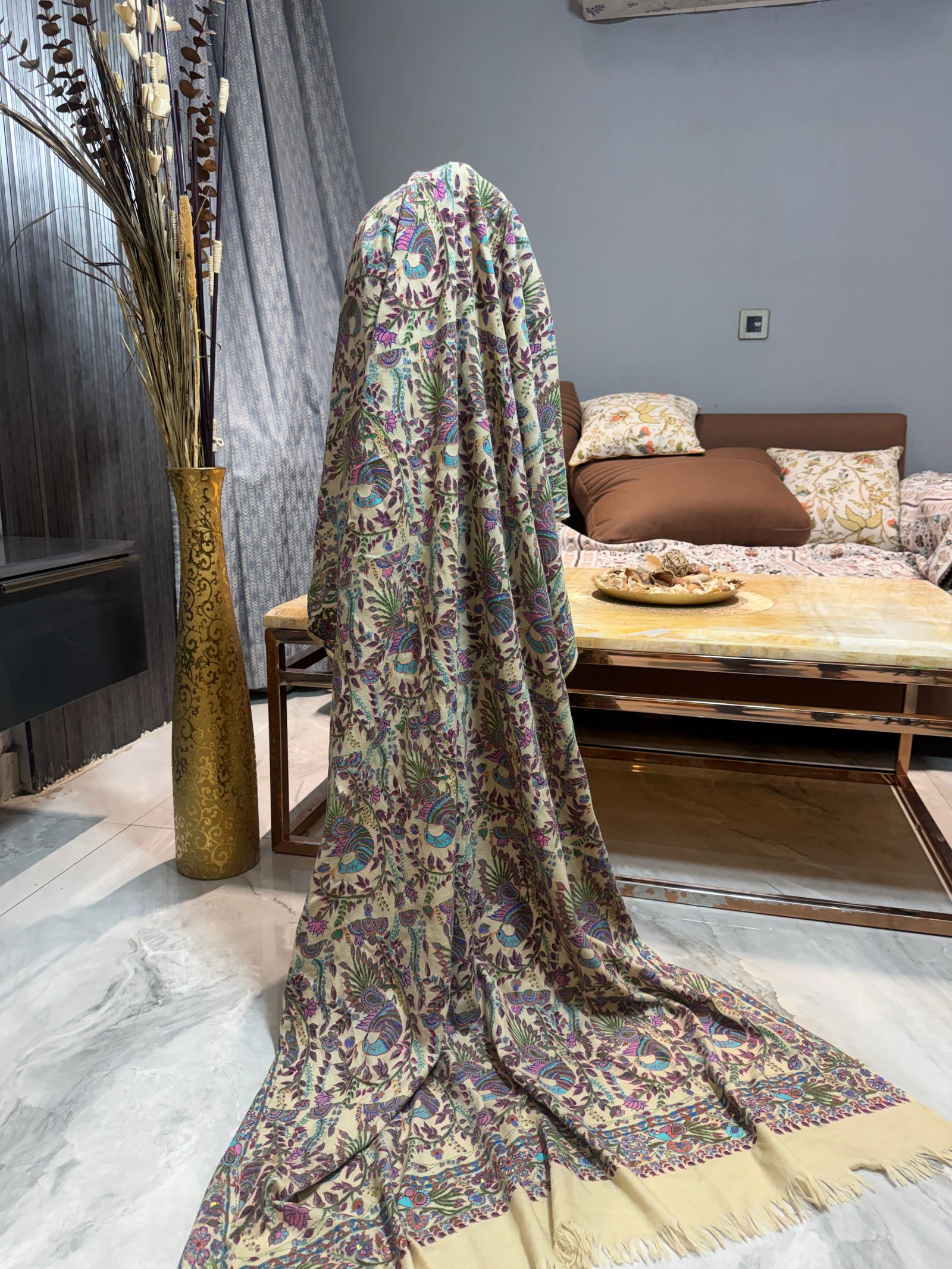 Pashmina needle work Regal shawl