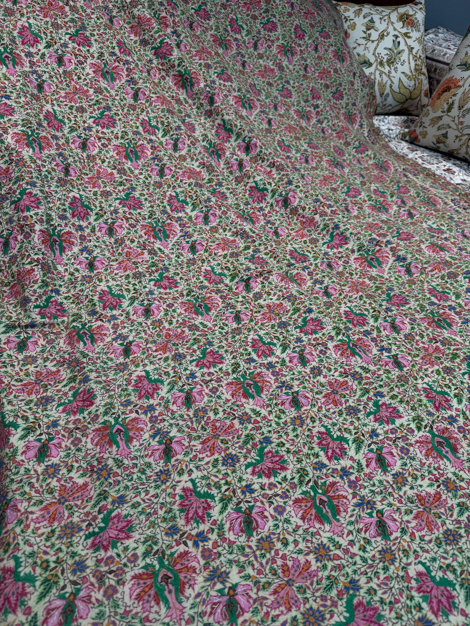 Kalamkari needle work pashmina regal shawl 
