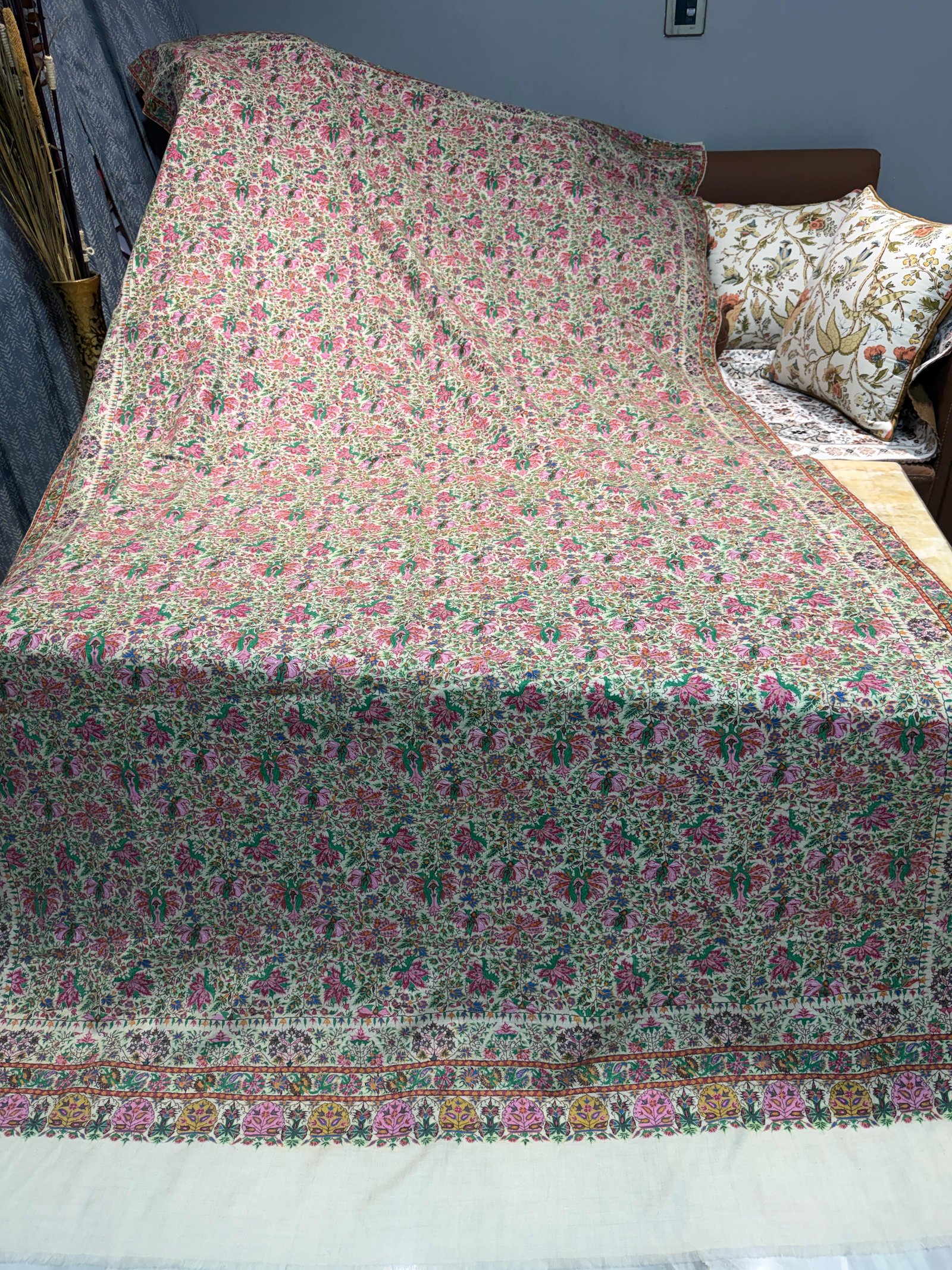 Pashmina kalamkari needle work fabulous shawl